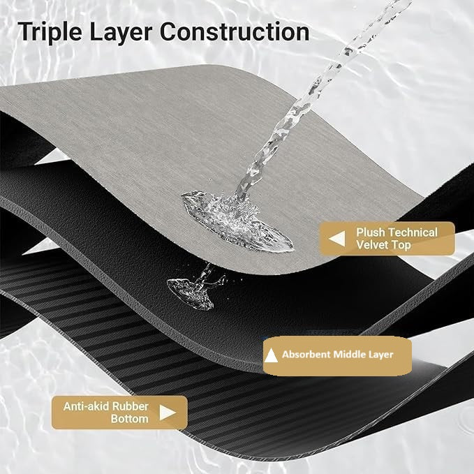 Blue and White Flower Water Absorbent Mat